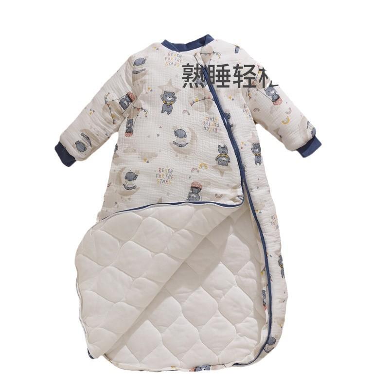ベビー スリーパー 男の子 女の子 新生児 オールシーズン 綿 保温 一体型 防足蹴被 足包み 驚跳防止 かわいい プリント 柄 柔らかい 肌触り 快適