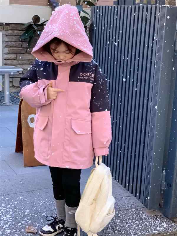 うしろ帯 落ち込む上衣 仕掛ける 白鴨絨 ボンネット 着脱式 中長 朦々たる 長袖 綿 ポリエステル裏地 延性のある 冬 米 粉 緑 キッズ 韓国 3歳から8歳向け