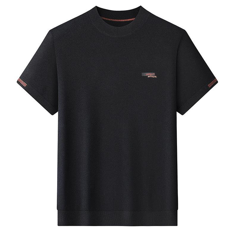 Tシャツ メンズ 半袖 ウール インナー ゆったり 大きめ ビジネス カジュアル ベーシック 秋冬 ワインレッド 黒 グレー ノンアイロン加工