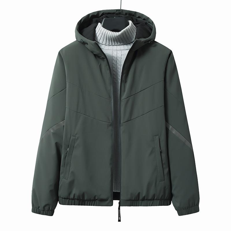 厚地の外套 メンズ ボンネット ルーズフィット 真っただ中丈 ストレートヘム ポリエステル 朦々たる 生あたたかい 防寒 途轍も無い大いさ 日常 アウトドア 冬 黒 軍緑 ジップ 着脱ボンネット 衣嚢 その他-メンズファッション