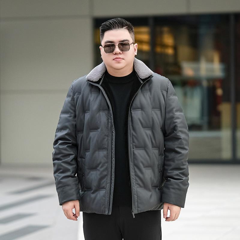 ダウンジャケット メンズ ゆったり 大きいサイズ 防寒 暖か カジュアル ベーシック スタンドカラー 着脱式ファー ポリエステル 白鴨ダウン グレー 黒 冬 普段使い|おうち健康生活