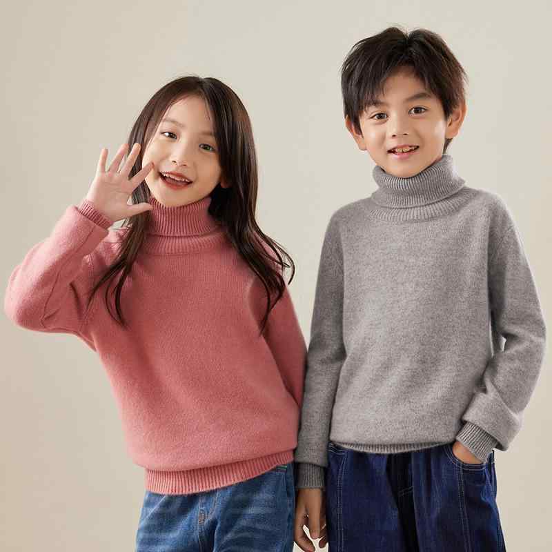 ニット 男の子 女の子 タートルネック インナー ウール 暖かい 長袖 プルオーバー 純色 柔軟 秋冬 黒 ピンク グレー 子供服 普段使い 暖かみ 伸縮性