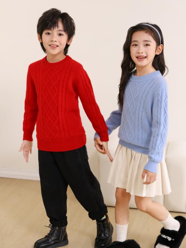 ニットセーター 男の子 女の子 秋冬 ウール 厚手 粗編み 長袖 ハーフタートルネック ジルコニアケーブル 暖か 柔らかい ジュニア 普段使い 韓国 スカイブルー パープル チェリーレッド