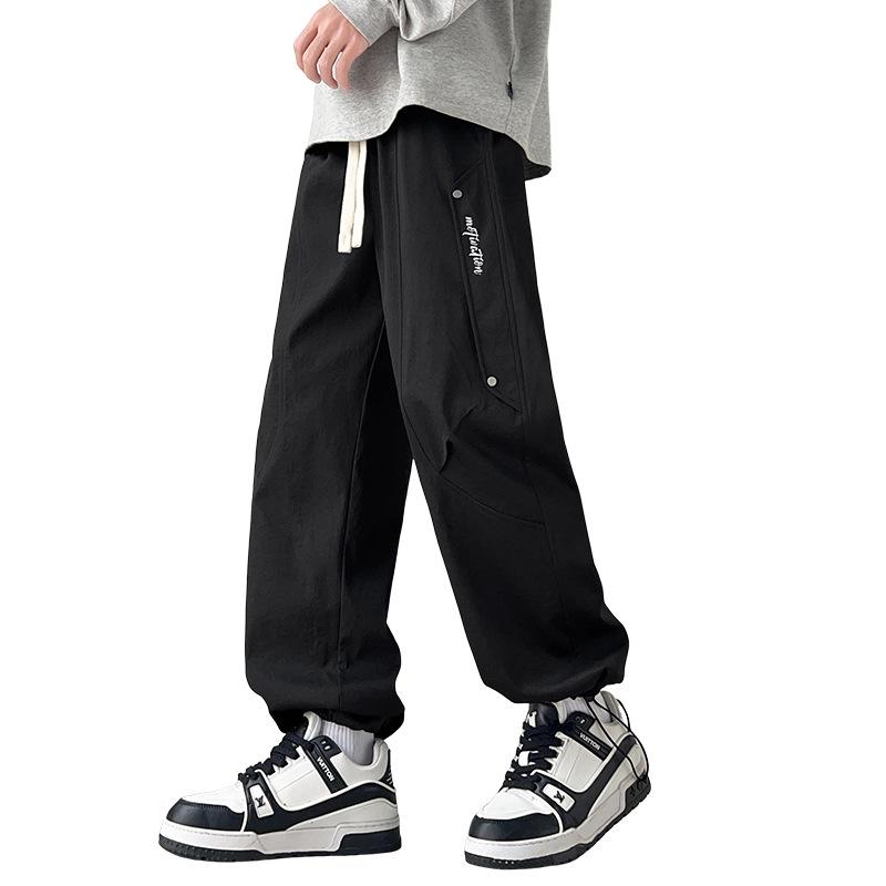 カーゴパンツ メンズ ヤング 多ポケット アウトドア ハイキング スポーツ ルーズ ワイドレッグ ストレート レジャー 普段使い ズボン ポリエステル 薄手 通気性 防風 ストレッチ 春 カーキ 黒 緑