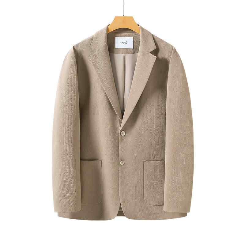 スーツ メンズ 春秋 ビジネス レジャー 高級感 セット ポリエステル コットン ストレッチ ゆったり シングルブレスト ノッチラペル ノンアイロン 黒 カーキ グレー 通勤 普段使い｜おうち健康生活