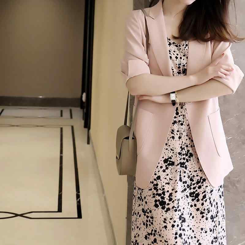ブレザー レディース 通勤 かわいい 薄手 ピンク 長袖 切り替え ポリエステル スリム 無地 ラペル 一粒ボタン ベーシック ジャケット トップス OLスタイル