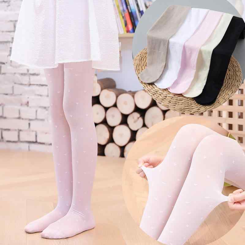 パンスト 男の子 女の子 春夏 超薄 ナイロン ドット ハート リボン ツートン インビジブル 防糸抜け 摩擦防止 ダンス インナー かわいい スリム 白 黒 ピンク画像