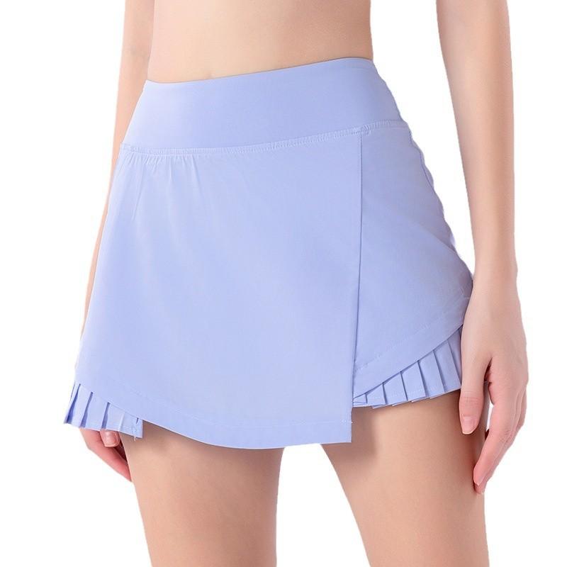 スカートパンツ レディース 春夏秋 薄手 速乾 伸縮性 透け防止 ヨガ ダンス フィットネス ランニング サイクリング バドミントン カジュアル ミドルウエスト スリム ポリエステル 黒 白 紫