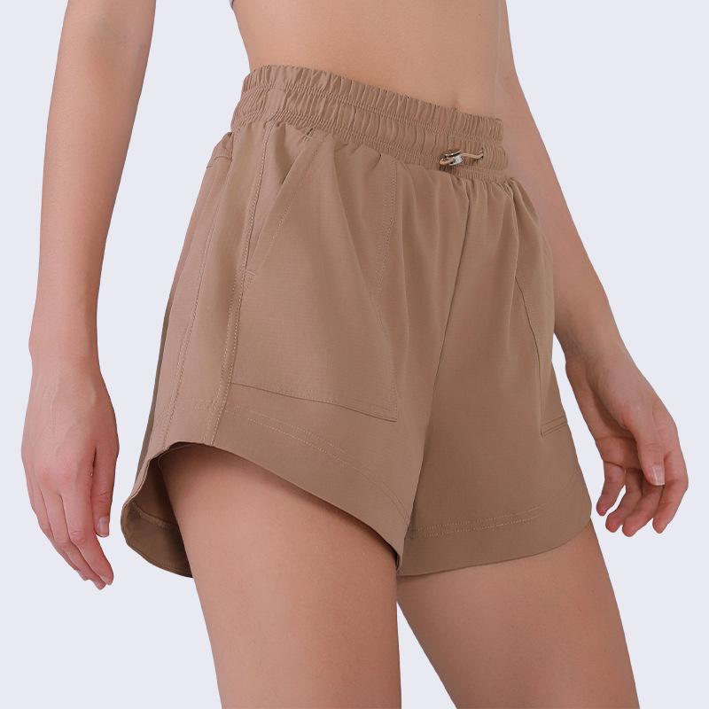 ハーフパンツ レディース 夏 ゆったり 速乾 通気 吸湿排汗 ランニング ヨガ フィットネス レジャー ゴムウエスト ポリエステル 緑 ブラウン 黒