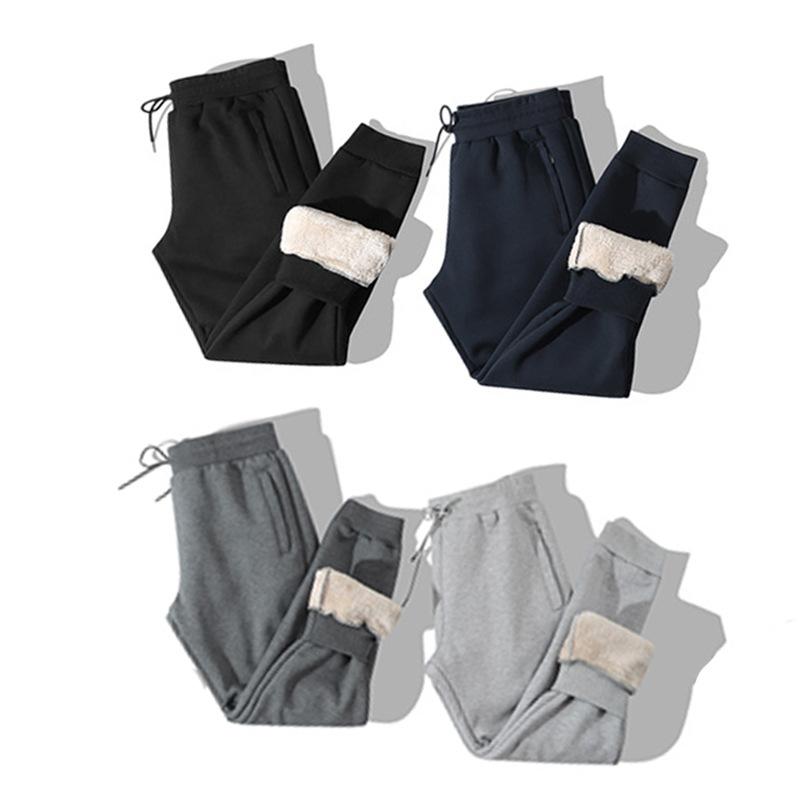 スウェットパンツ メンズ 秋冬 厚手 フリース ジッパー ルーズ ミッドライズ ストレート 大きいサイズ 無地 黒 グレー ブルー ポリエステル ストレッチ レジャー 普段使い