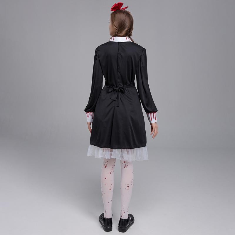 コスプレ服 レディース ハロウィン ゾンビメイド ヴァンパイア 血痕 ホラー パーティー ゲーム アニメ ロールプレイング ファンタジー ストリート スタイル ポリエステル 素材