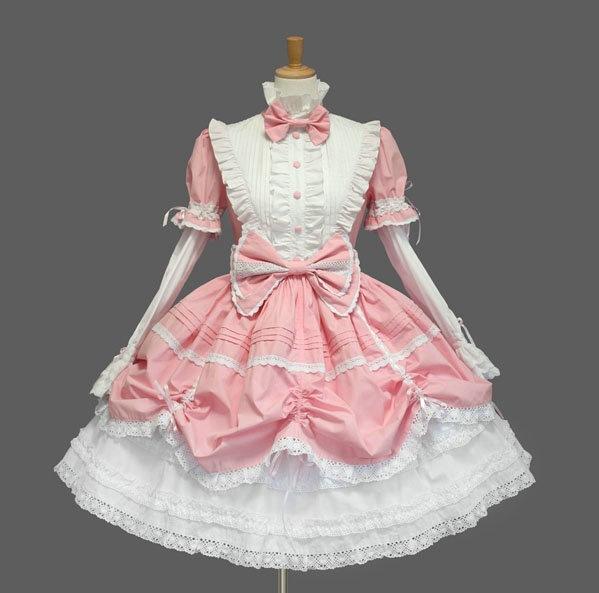 ゴシックロリータ ワンピース レディース 宮廷 レトロ レース フレア パフスリーブ コスプレ ドレス 綿 蝶結び 無地 かわいい 甘め 清楚 スイート 黒 ライトブルー ピンク 秋｜おうち健康生活