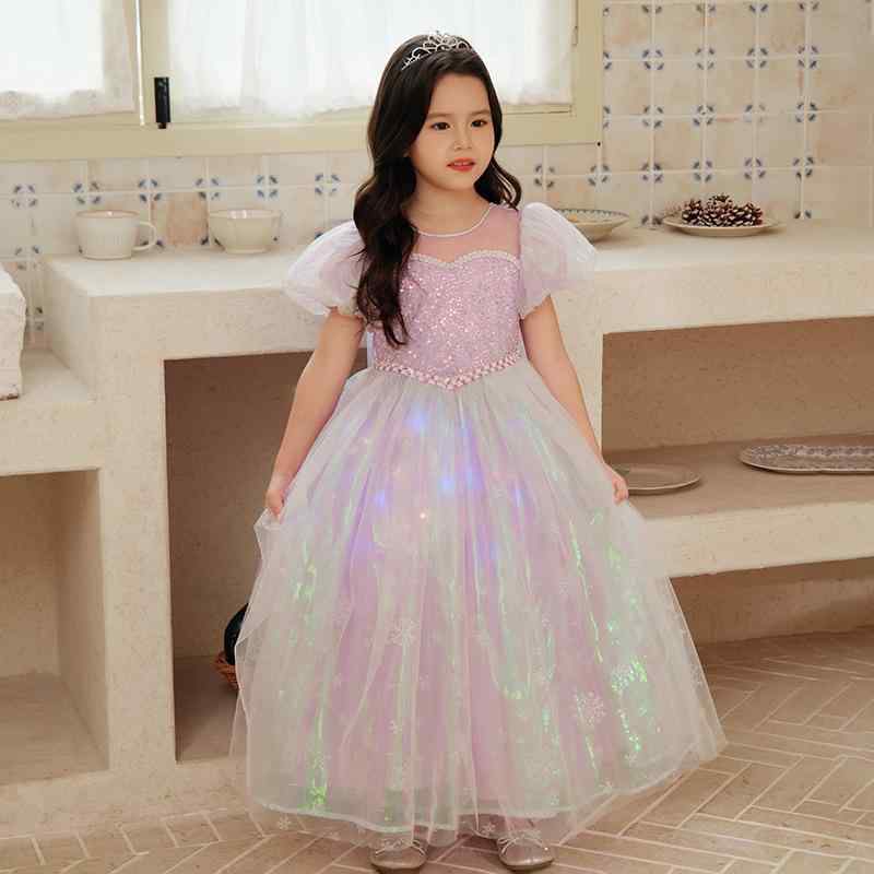 プリンセスドレス 女の子 紫 グラデーション 半袖 チュールスカート かわいい 子供服 おしゃれ オールシーズン ポリエステル 柔らかい 生地 軽量 普段使い