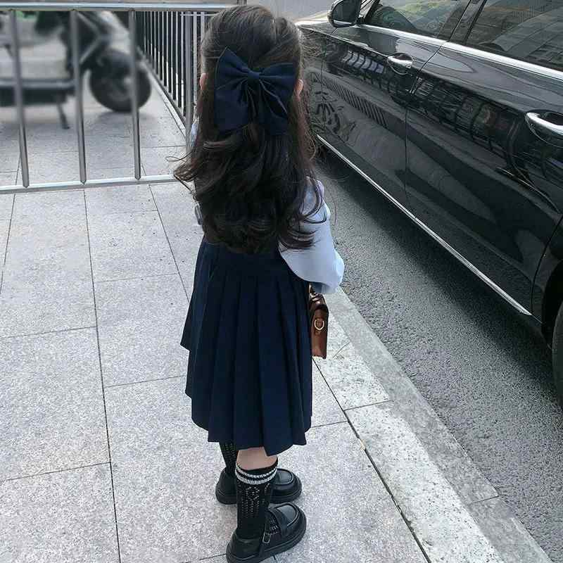 ワンピース 女の子 学院風 長袖 プリンセス プリーツスカート フェイクツーピース シャツドレス 綿素材 柔らかい 秋 かわいい 普段使い 学校スタイル トレンド