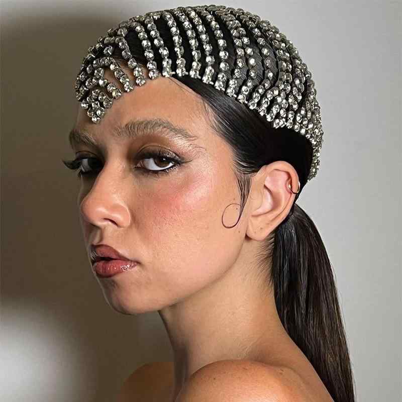 ヘアアクセサリー レディース 花嫁 多層 ラインストーン ヘッドドレス ステージ フリンジ 電気メッキ加工 銀 金 秋 個性的 パーティー かわいい おしゃれ
