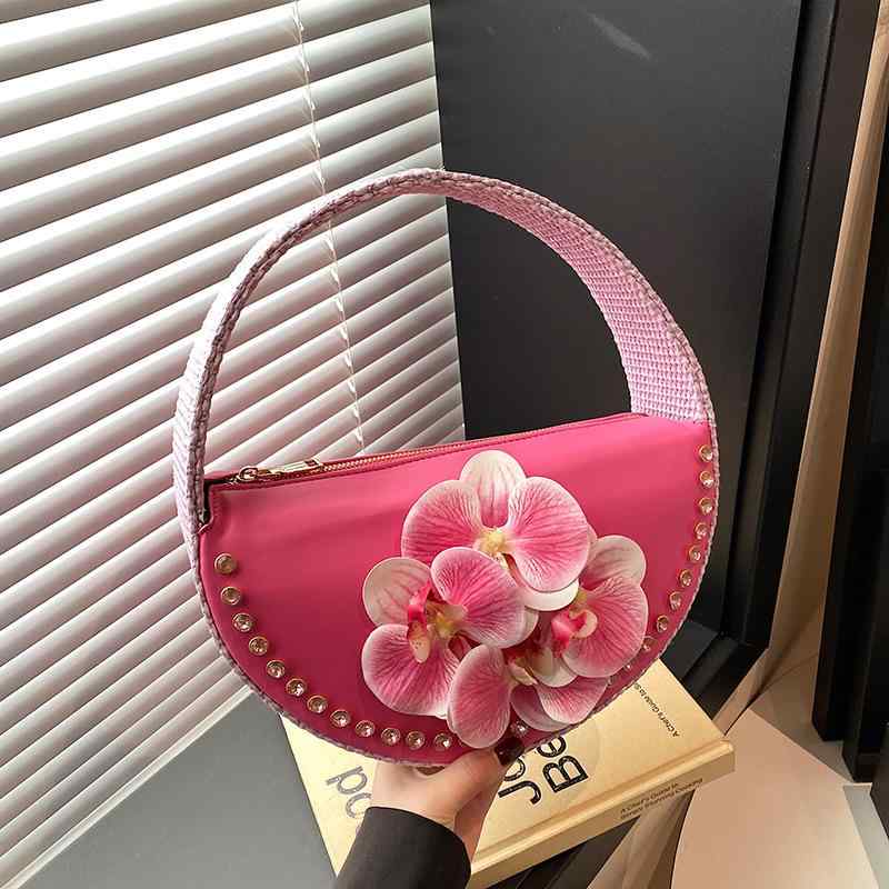 ハンドバッグ レディース 中国風 文芸 花柄 チェーン ミニ スクエア ピンク 合成皮革 柔らか 普段使い 合わせやすい トレンド フラワー モチーフ 単根ストラップ ジッパー 隠しポケット 春 アクセサリー かわいい おしゃれ