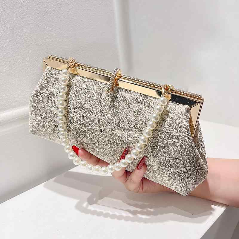 ミニショルダーバッグ チャイナドレス レース パール ジルコニア ロック扣き スクエア 斜めがけ ソフト PU ポリエステル 普段使い パーティー かわいい おしゃれ 高級感 銀 金 黒 夏