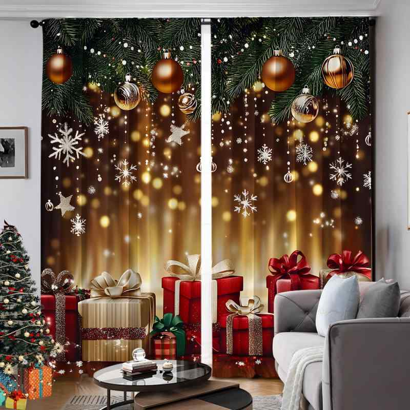 カーテン おしゃれ クリスマス 3D デジタル プリント 花柄 ポリエステル モダン シンプル セット リビング 寝室 書斎 ダイニング キッチン 浴室 玄関 バルコニー 店舗 4,318円