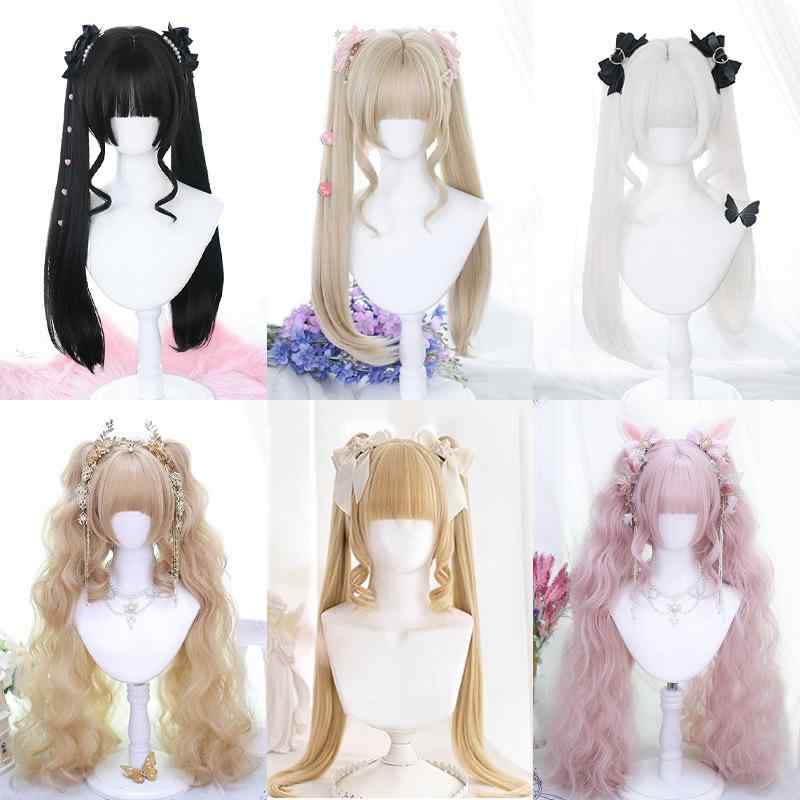 ウィッグ 女性 アニメ コスプレ ロリータ スタイル フルヘッド 長巻き リアル ヘア セット オールシーズン かわいい 普段使い ファッション アクセサリー ヘッドピース ボリューム 自然 ロング ヘアスタイル シリーズ コレクション