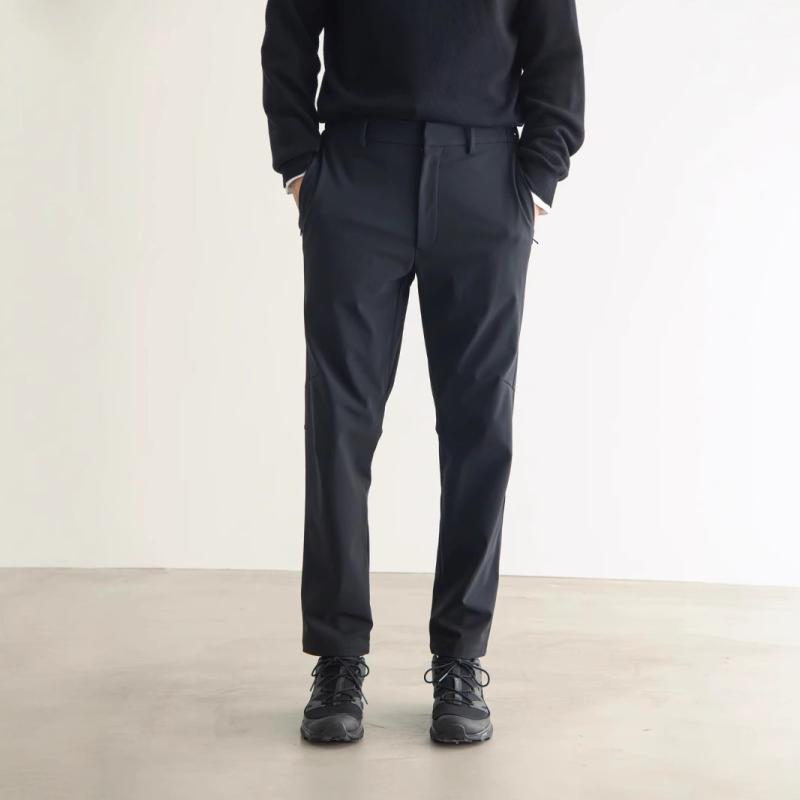 カジュアルパンツ メンズ 春秋 ストレート ロング 中厚 無地 保温 シェルパ フリース 化学繊維混紡 ナイロン ポリエステル 伸縮性 ブラック ネイビー 普段使い 8,041円