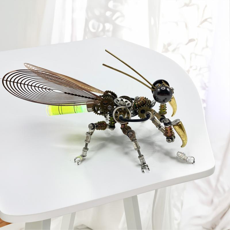 DIY 組み立て 玩具 メンズ レディース 発光 カマキリ メカニカル 昆虫 模型 パンク風 カラフル 金属 クリエイティブ 工芸品 インテリア 置物 知育 視覚 刺激 手眼 協調 インタラクティブ