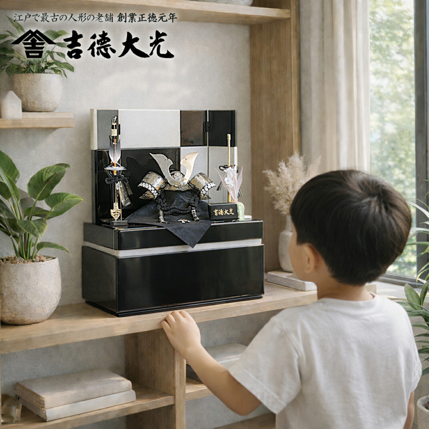 楽天市場】五月人形 吉徳大光 コンパクト収納飾り 矧ぎ合わせ鉢兜