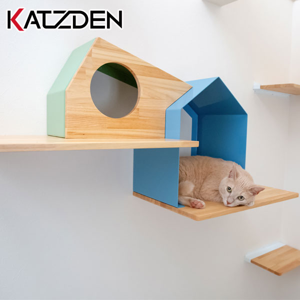 【カツデン】【キャットステップ】【猫上がり段】ネコノマハウスタイプA（キャットシェルフ）NH001