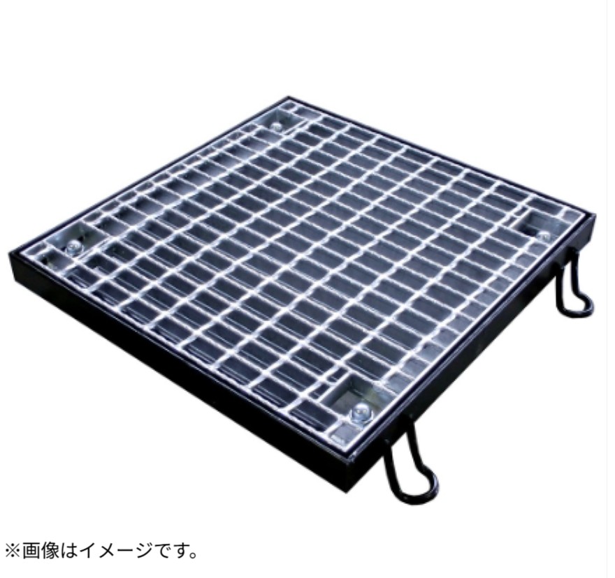 【中部コーポレーション】雄捩子くっ付ける式 まっ四角桝用スチールグレーチング 溝蓋 本体のみ パッキン皆無 当て嵌める掛け目：T-20VG5BBF 44-33A大きさ：395×400×44（粍）