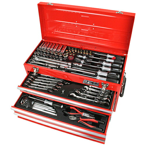 【藤原産業】 SK11 整備工具セット レッド SST-16133RE