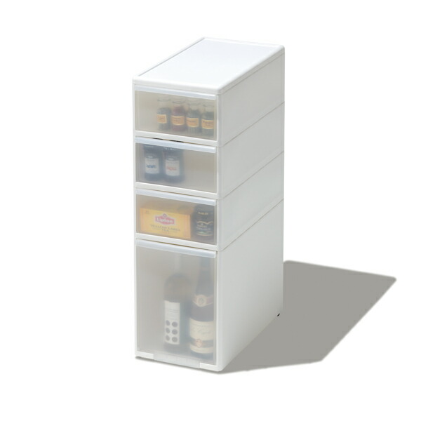 【ポイント10倍】【like it】【収納ボックス】スリムストレージミディストッカー MS-103 ホワイト｜おうちまわり 店
