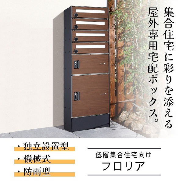 【ユニソン】 フロリア 4世帯用 ウォールナット 324101110 [※代引不可]