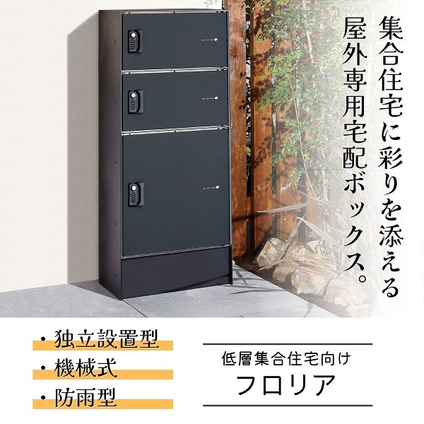 【ユニソン】フロリア 宅配ボックス席 2S+1M つや消し黒いこと 324108120 [※代引不可]