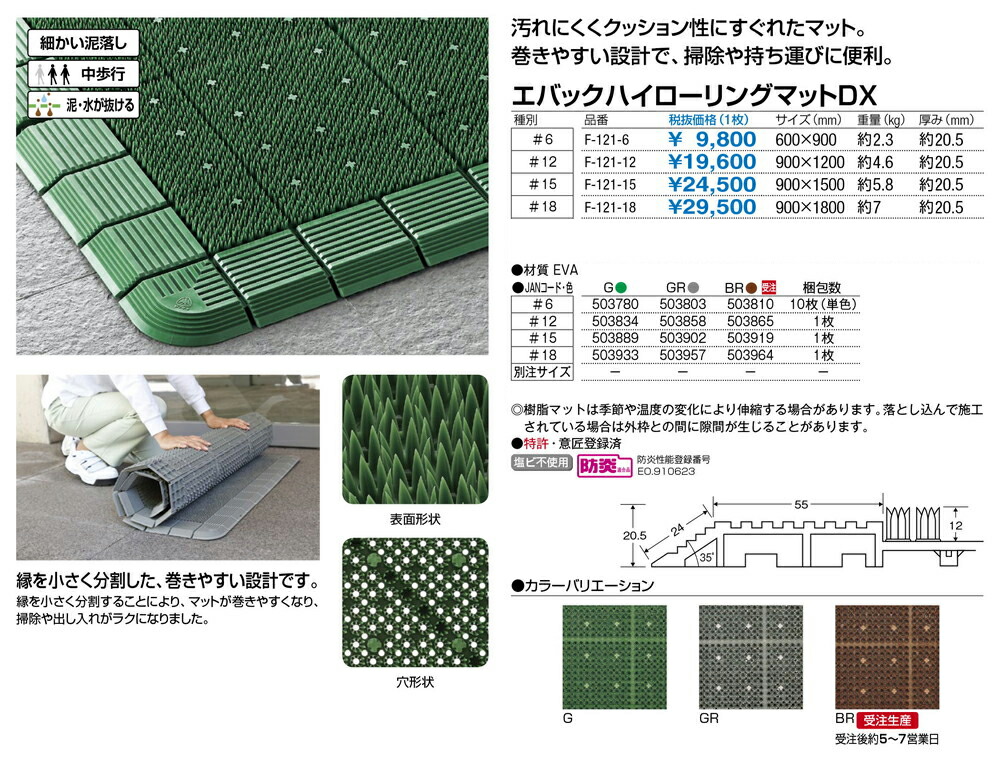 送料無料 区分一画はね除ける エバックハイローリングマットdx 18 F 121 18 号900 1800 T 5mm Condor コンドル 相場引き不可 Asurpresa Com Br