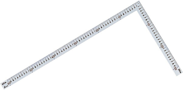 曲尺中金普及型 シルバー 60×30cm 表裏同目 赤数字入 H630×W330×D2mm 432g