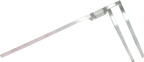 材木尺 ステン 45cm 表2mm・裏1mm目盛 H590×W275×D3mm 416g