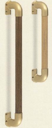 【シロクマ SHIROKUMA 白熊】 室内用補助手すり ステンレス出隅二点手すり AG・Mオーク サイズ450 35&oslash; [br-860-b-450] br860b450（数量：1）｜おうちまわり 店 8,064円