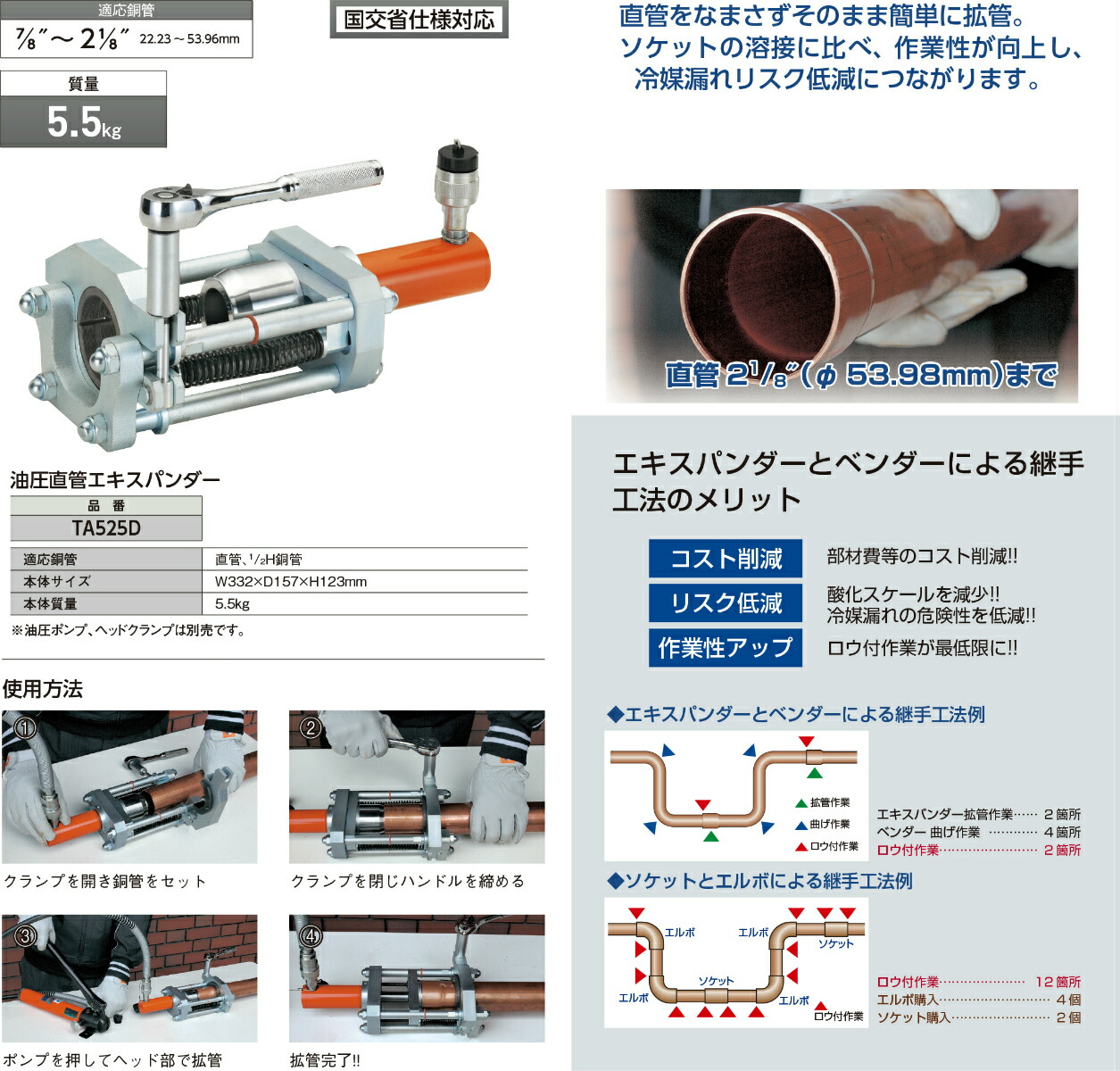 出産祝いなども豊富 の 空調用配管工具 W332 D157 H123mm 店 タスコ 油圧直管エキスパンダー本体 拡管工具 オンライン W332 D157 H123mm おうちまわり Ta525d Ta525d Tasco