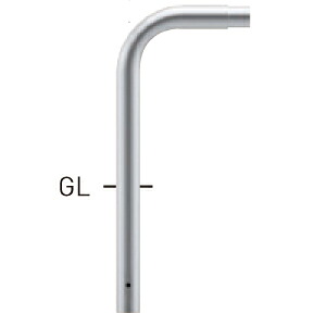 【帝金】 自転車用ジョイント式パイプ (ステンレスタイプ) S80A9ST-02W(スタート支柱) φ42.7×t2.0 W200×H350mm [※代引不可][個人宅送り不可]
