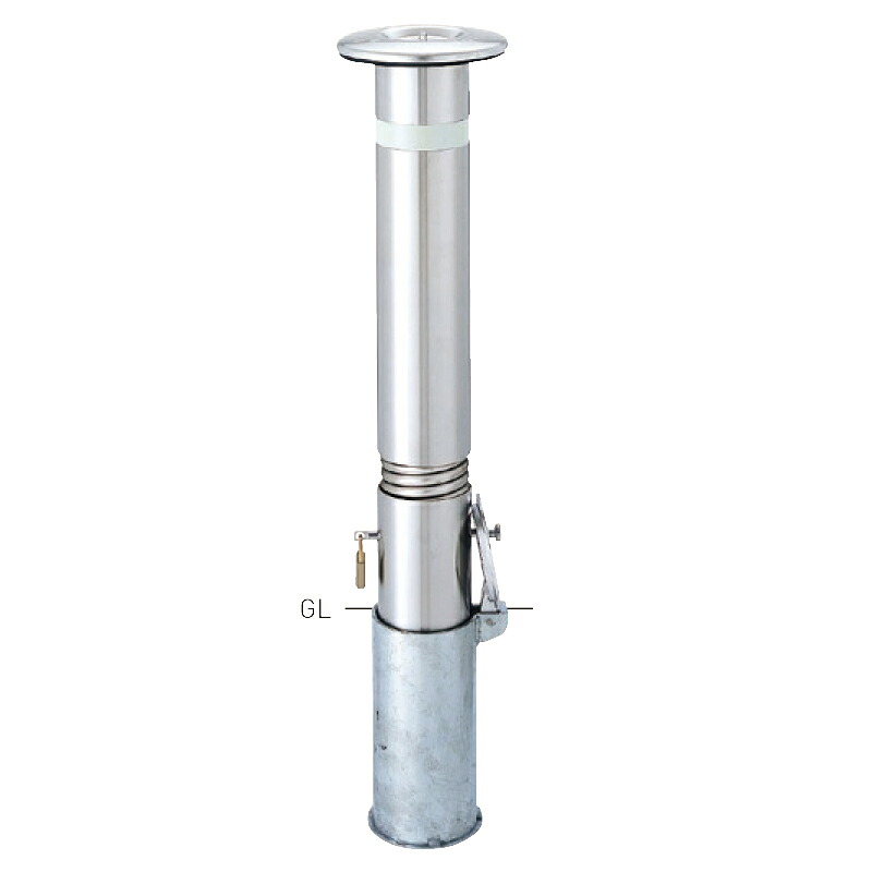 【帝金】【車止めポール】 上下式スタンダード KS10S-PK φ114.3×t2.5 H700mm [※代引不可][個人宅送り不可]