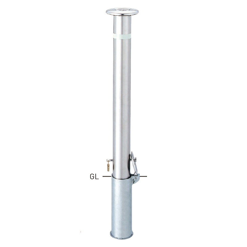 【帝金】【車止めポール】 上下式スタンダード KS11C-PK φ76.3×t2.0 H710mm [※代引不可][個人宅送り不可]