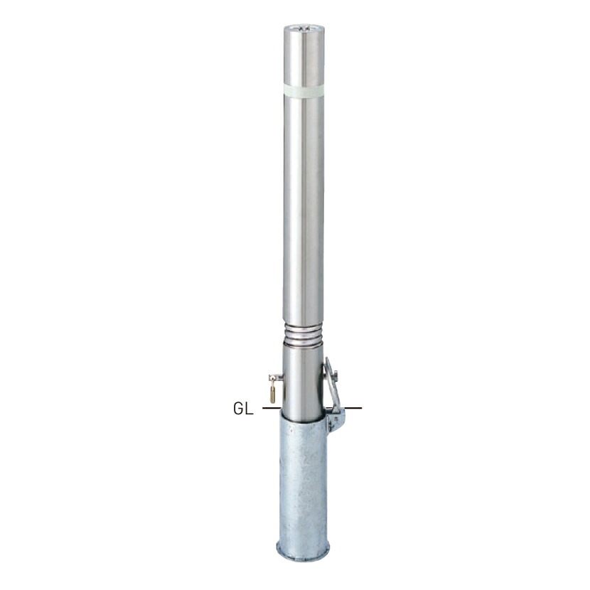 【帝金】【車止めポール】 上下式バリアフリー 311CTS-PK φ76.3×t2.0 H700mm [※代引不可][個人宅送り不可]