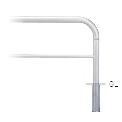 【帝金】【車止めポール】 横型スタンダード(ステンレスタイプ) S82C3-20 φ60.5×t3.0 W2000×H650mm [※代引不可][個人宅送り不可]