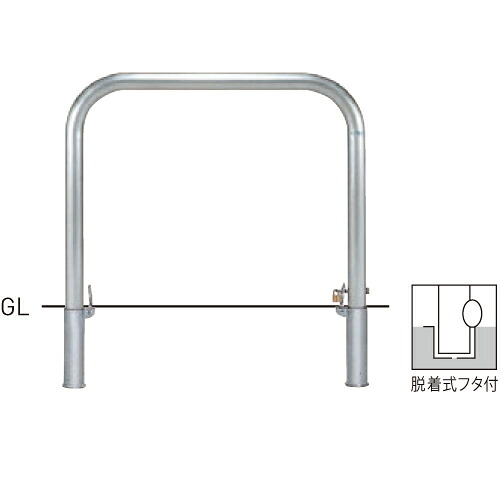【帝金】【車止めポール】 横型スタンダード(ステンレスタイプ) SY82P-10 φ60.5×t3.0 W1000×H800mm [※代引不可][個人宅送り不可]