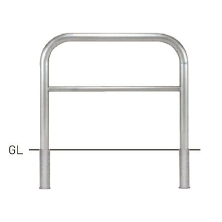 【帝金】【車止めポール】 横型スタンダード(ステンレスタイプ) SY82C3-10 φ60.5×t3.0 W1000×H800mm [※代引不可][個人宅送り不可]