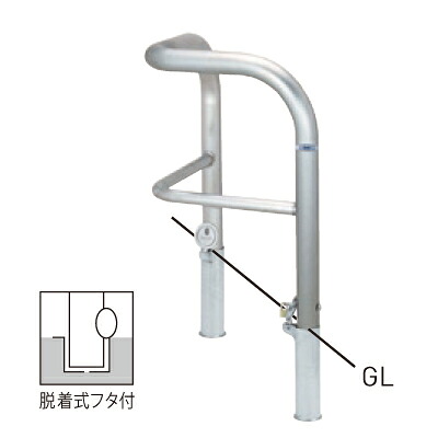 【帝金】【車止めポール】 横型スタンダード(ステンレスタイプ) SY82R-P3 φ60.5×t3.0 W(500×500)×H800mm [※代引不可][個人宅送り不可]