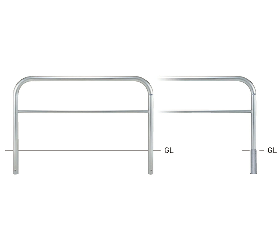 【帝金】【車止めポール】 横型スタンダード(ステンレスタイプ) SY82C3-15 φ60.5×t3.0 W1500×H800mm [※代引不可][個人宅送り不可]