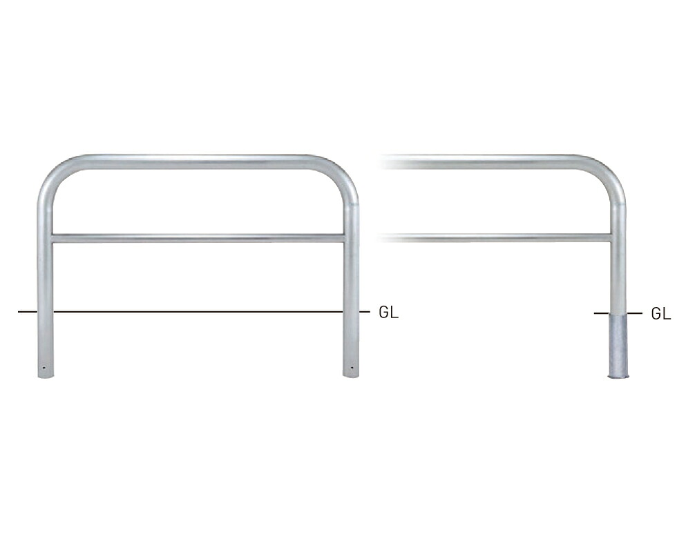 【帝金】【車止めポール】 横型スタンダード(ステンレスタイプ) SY83C3-15 φ76.3×t3.0 W1500×H800mm [※代引不可][個人宅送り不可]
