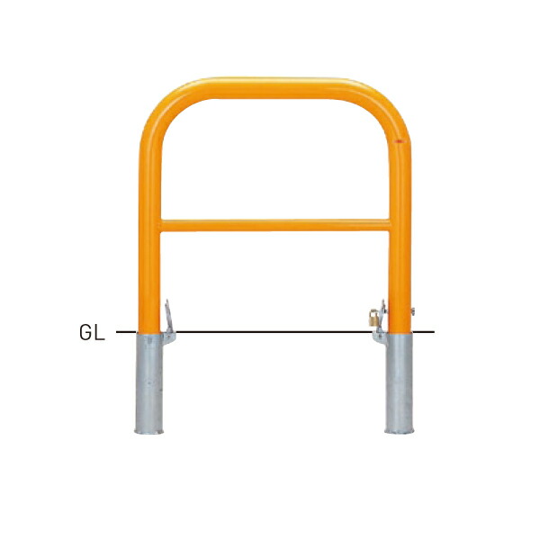 【帝金】【車止めポール】 82-PK3【赤白】 横型スタンダード (スチールタイプ) φ60.5×t2.8 W700×H650mm [※代引不可][個人宅送り不可] 21,381円