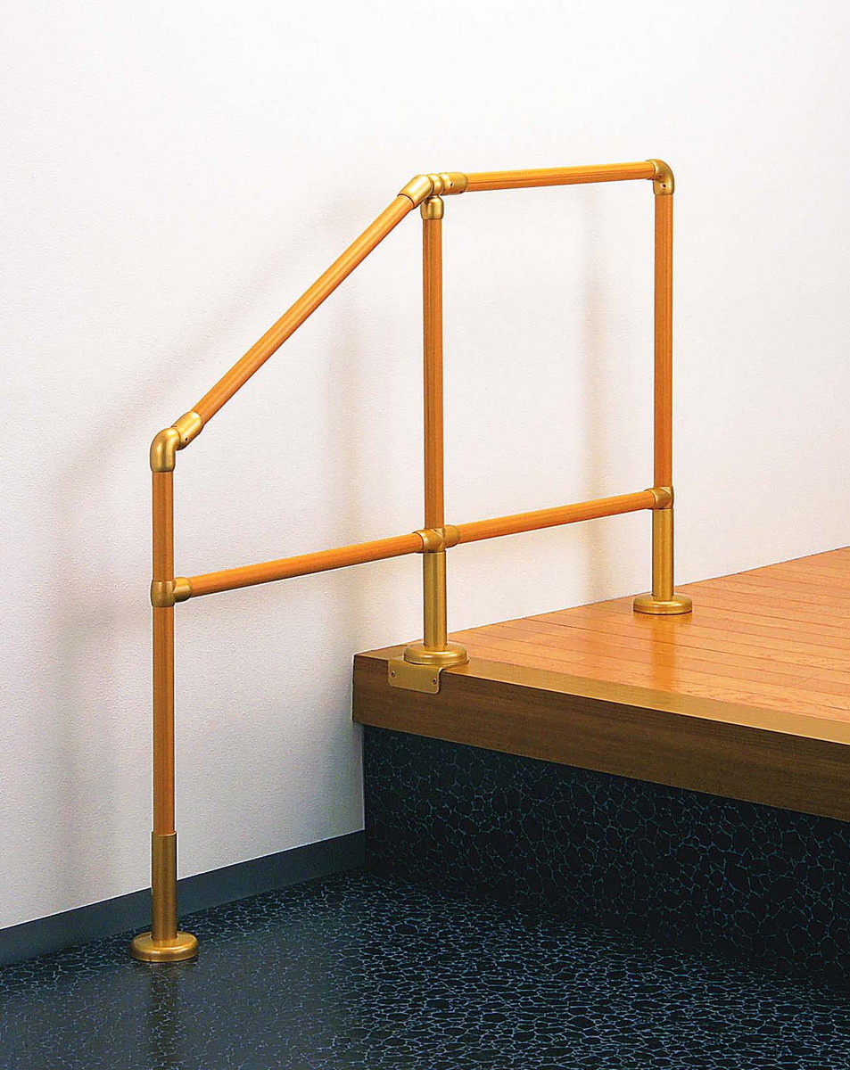 楽天市場 F32イレクター製 玄関まわりオーダー手すり Cgb 4 Lbr H800 W10 F102mm フレーム 木目ライトブラウン ジョイント メタリックブラウン 代引不可 おうちまわり 楽天市場店