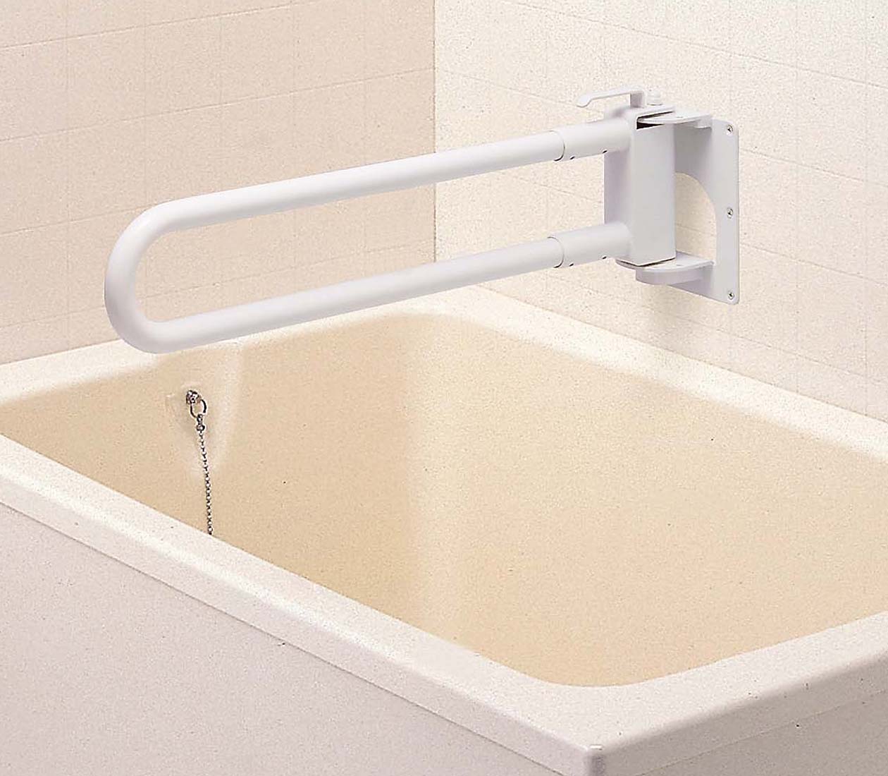 φ32モビール式手摺り 律動的な調子手合い CFA-3A H243×W800粍 白いこと[※代引不可][人間宅送ること不可]